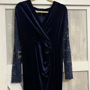Floor length velvet formal dress